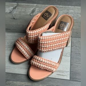 DV by Dolce Vita Rozie slide heel sandals pink braided size 8.5